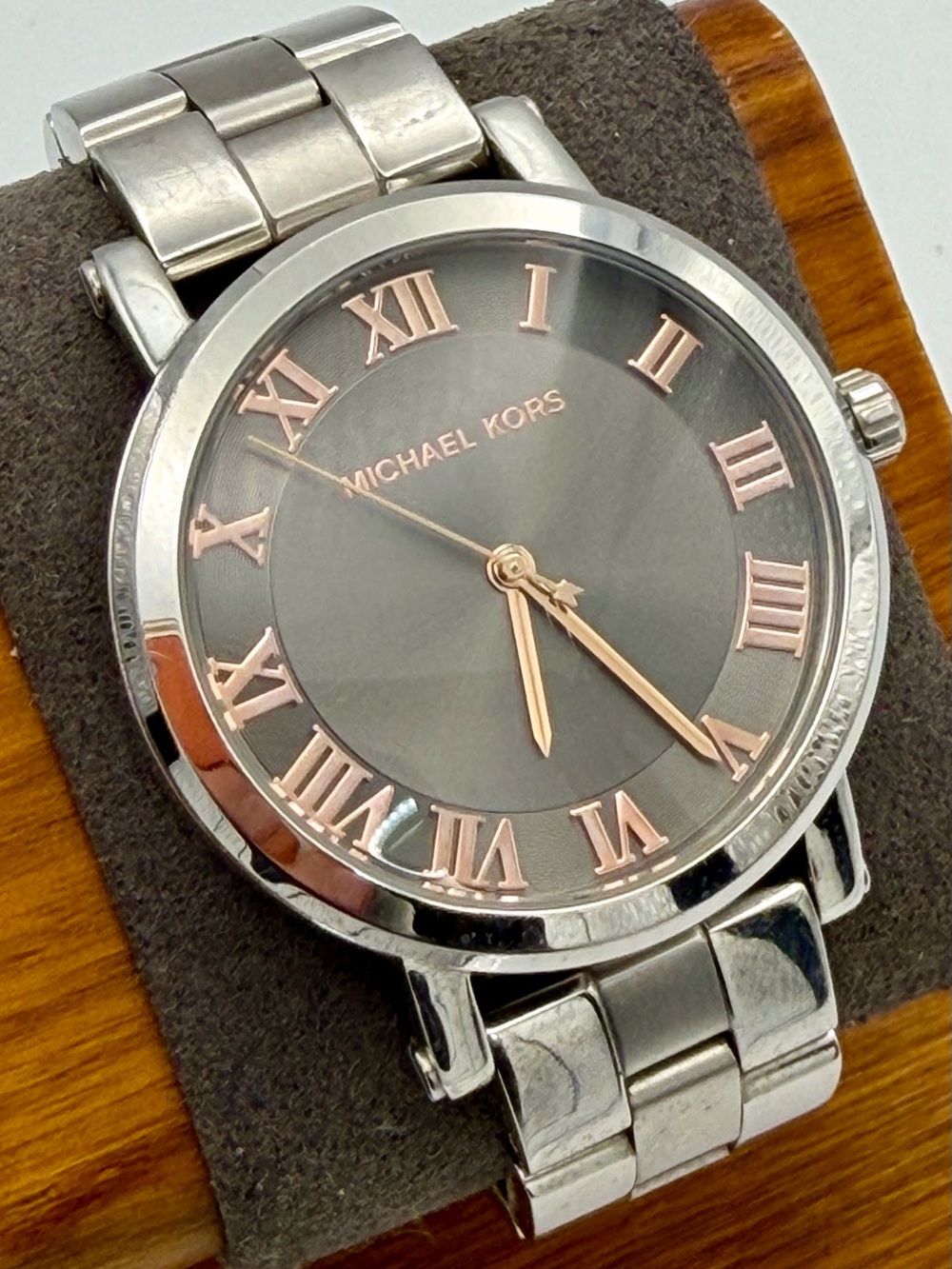 Michael Kors MK-3559 Silver Watch with Rose Gold Accents 6” band